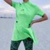 neon green lady top